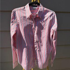 Ralph Lauren Men's Pink and White Striped Shirt